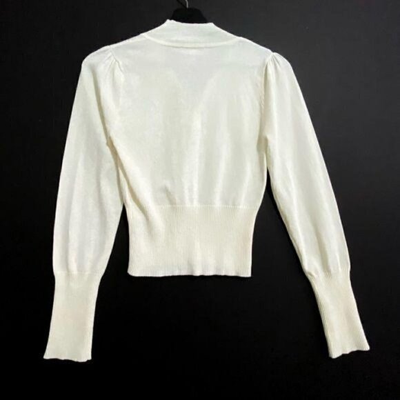 ASOS Off White Front Zip Cropped Top, Size 4 - Picture 2 of 12